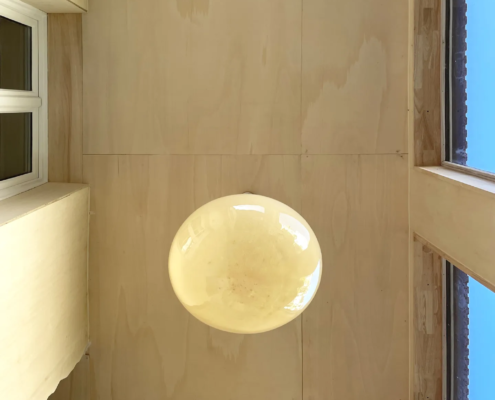 Cage d'escalier extérieure en ossature bois, extension de maison ancienne à Nantes