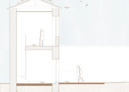 Coupe état des lieux avant travaux, extension et cage d'escalier à Nantes