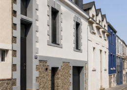 Vue en perspective d'une maison de ville à Nantes avec surélévation et création d'une lucarne contemporaine en zinc Anthra-Zinc et ardoise